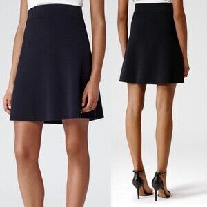 Reiss A Line Dene Knit Skirt in Navy Night Sky - est size US 2/4